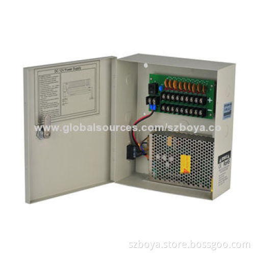 Professional CCTV Power Supply 10A for 9Channels Cameras,Max.2A/Channel